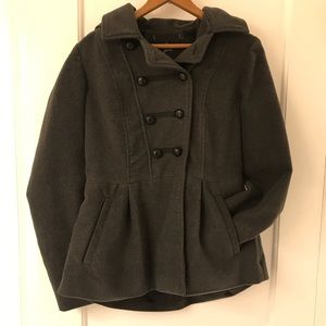 Jack by BB Dakota Hooded Peplum Peacoat